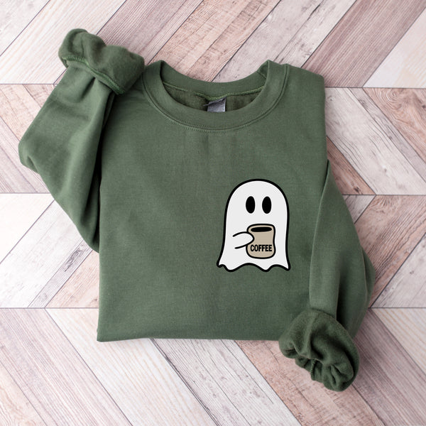 Ghost Coffee Military Green Sweatshirt